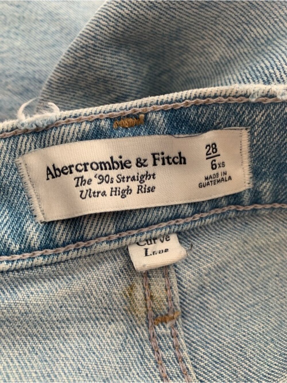 Abercrombie & Fitch High-Rise Light Wash Straight Jeans - Picture 6 of 8